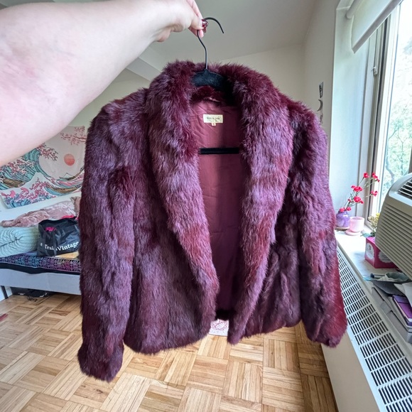Fur Jacket in Rich Burgundy - Picture 1 of 5